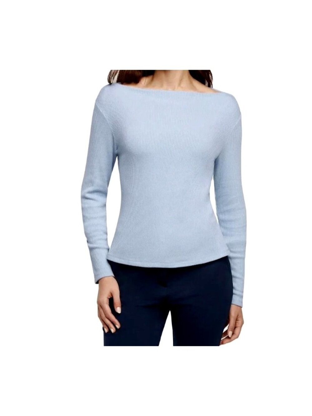 NWT Banana Republic Women's M Long-Sleeve Ribbed Top  Blue